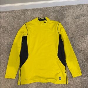 Nike Yellow and Black Performance Athletic Long Sleeve Shirt